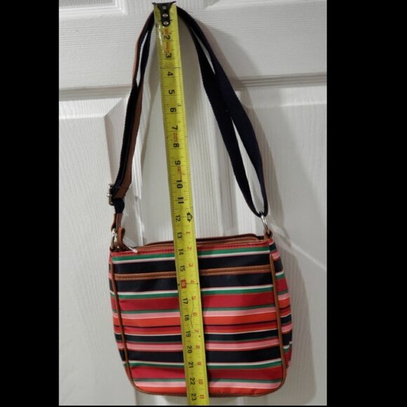 Laura Scott Colorful Striped Crossbody Bag – 3 Zipper Pockets, Adjustable Strap - Picture 10 of 14